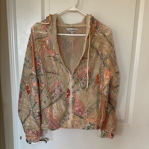 Sequin Embellished Hooded Jacket